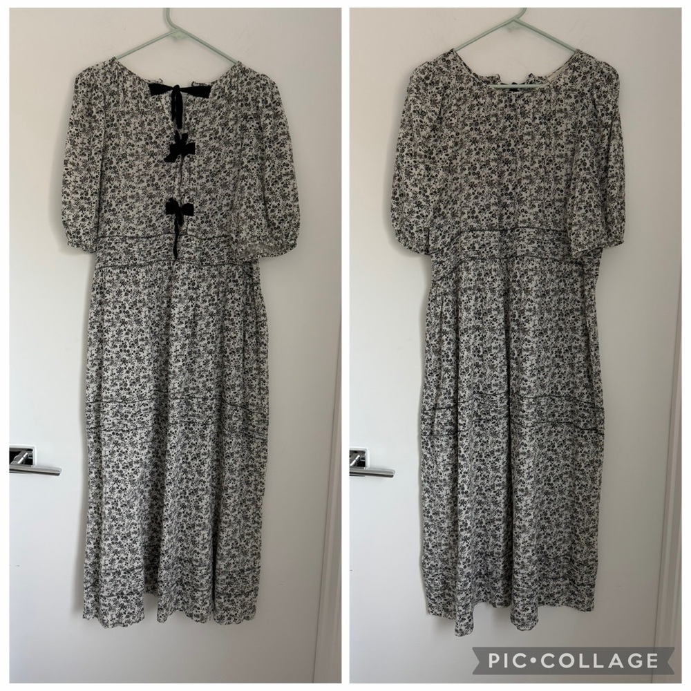 The Great Medium Songbird Bow-Back Midi Dress Tie Back - Picture 5 of 13